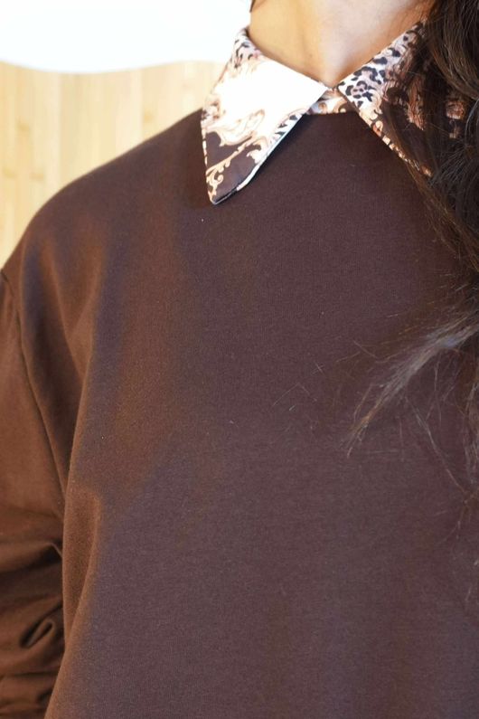 Oris 2 in 1 Pocketed Shirt Sweatshirt Barocco Chocolate